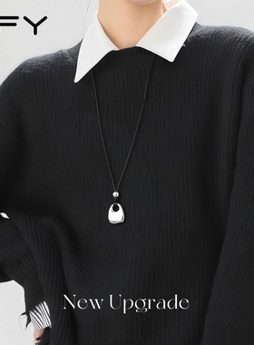 长款秋冬毛衣链大气高档高级感皮绳毛衣项链女款轻奢小众2025新款