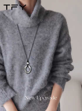 毛衣链秋冬大气高档高级感轻奢小众毛衣项链女款2025新款长款皮绳