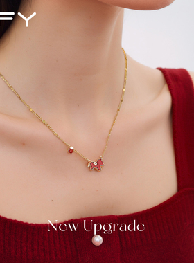 马上有钱红色小马项链女款