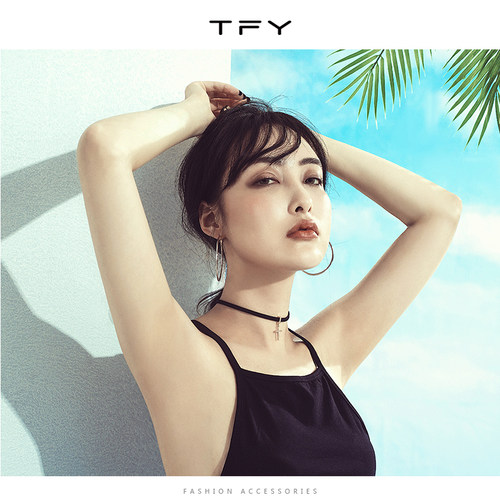 TFY气质大圆圈素圈耳环女2026新款爆款夸张耳圈圈大耳环轻奢耳饰 - 图1