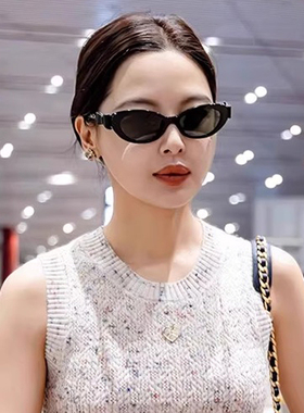 【79】辛芷蕾同款新款蝴蝶结猫眼墨镜女高级感防紫外线遮阳太阳镜