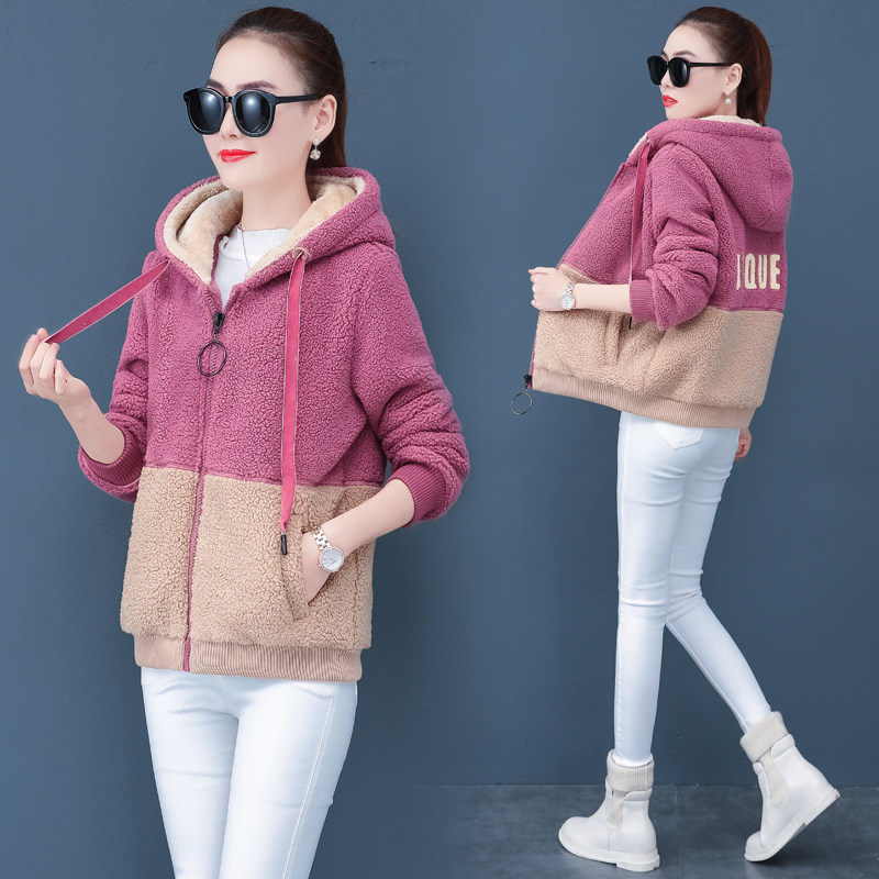 皮毛一体羊羔毛绒韩版2020年短外套 漂亮演义短外套