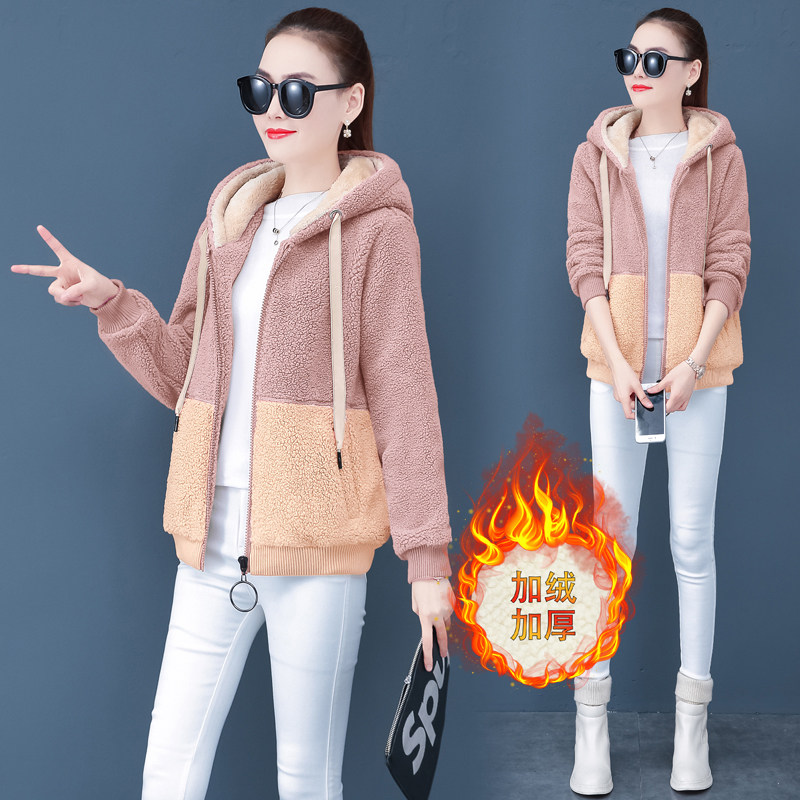 皮毛一体羊羔毛绒韩版2020年短外套 漂亮演义短外套