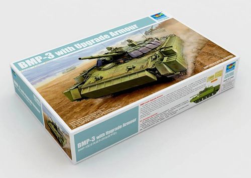 小号手拼装模型装甲车1:35俄罗斯BMP3型步兵战车附加装甲型00365-图0