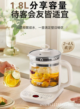 半球多功能养生壶家用花茶恒温煎药壶办公室加厚髙硼玻电热烧水壶