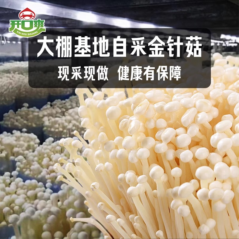 开口爽金针菇开袋即食小零食休闲大洲红油散装小包装解馋下饭菜