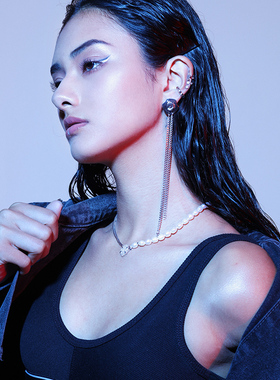 俏物悄语满钻原创设计风毛衣链