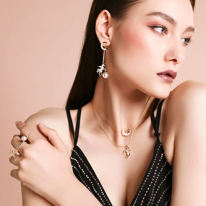 俏物悄语独角兽星月亮锁骨链毛衣链叠带双链女小众轻奢百搭 ihush 俏物悄语独角兽星月亮锁骨链毛衣链叠带双链女小众轻奢百搭 ihush
