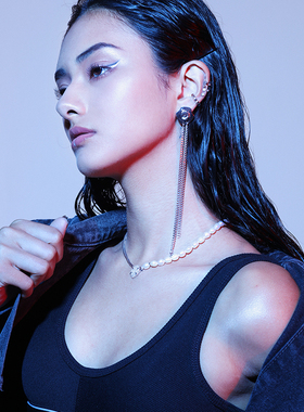 IHUSH/INS时尚暗夜拼接项链