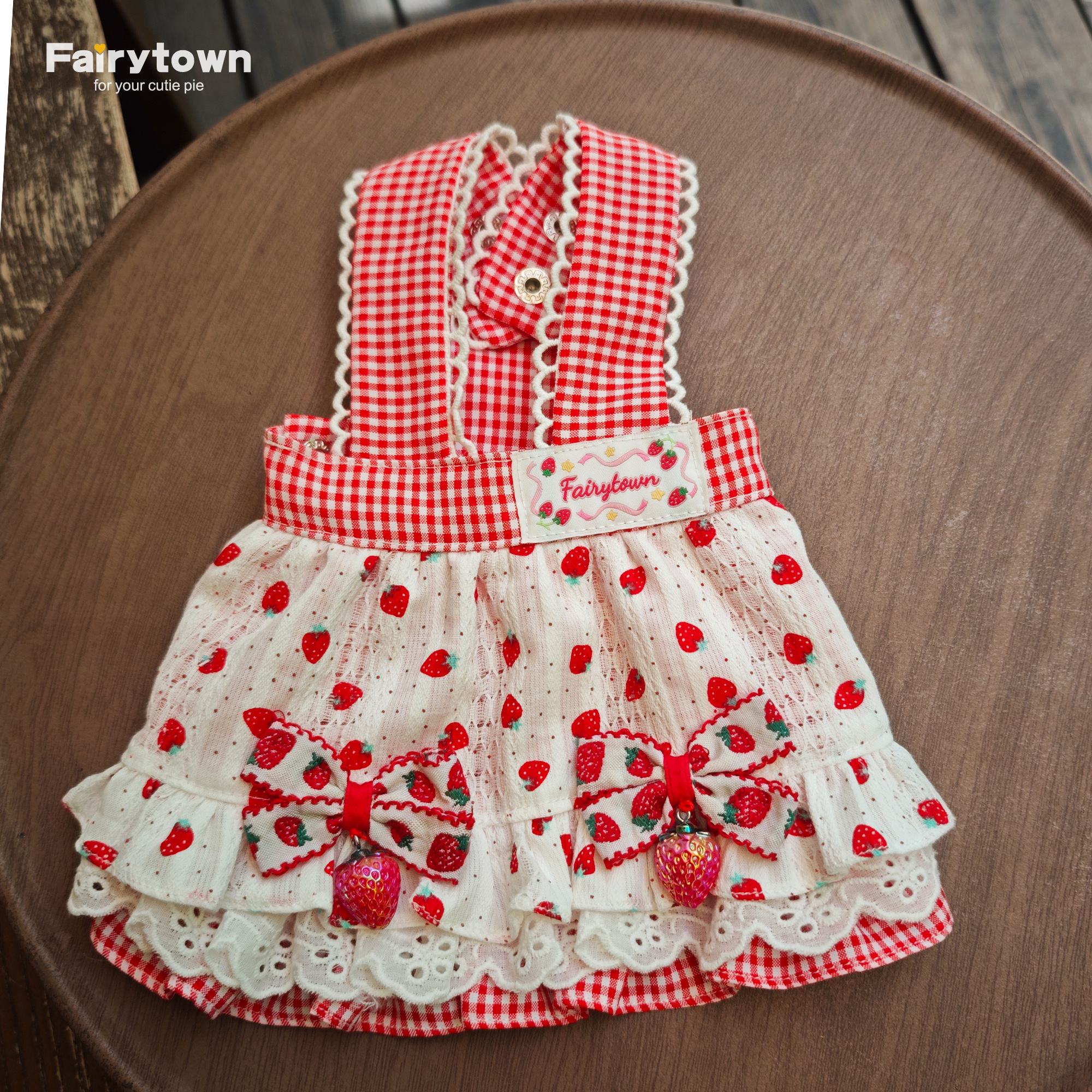 Fairytown 草莓椰奶 宠物衣服狗狗夏季草莓公主裙洛丽塔马尔济斯 - 图3