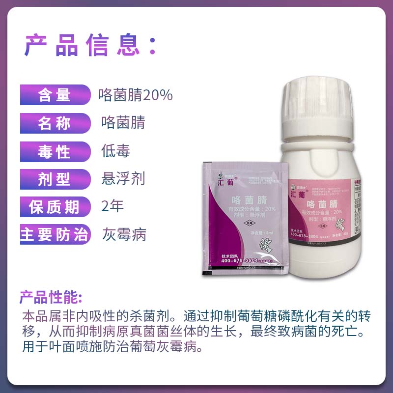 葡萄协作网雷博士 汇葡20%咯菌腈 葡萄灰霉病 农药杀菌剂 8ml-40g - 图0