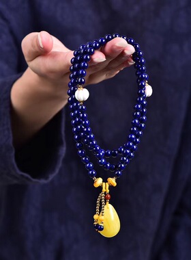 南红珠宝两用款蜜蜡天然青金石