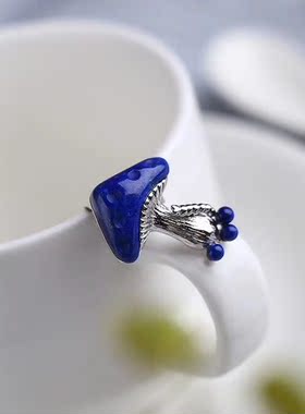 珠宝时尚风香港925银天然青金石