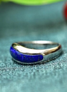 东海水晶女925温柔戒指青金石