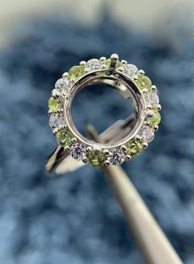 S925银戒指空托时尚精致气质百搭