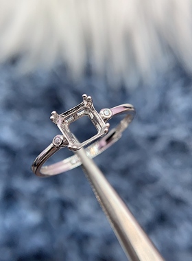 S925银戒指空托气质时尚轻奢百搭