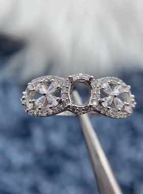 s925银戒指空托时尚气质轻奢华丽