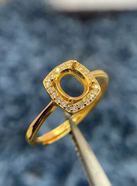 S925银戒指空托精致奢华气质高级