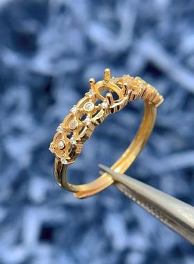 S925银时尚欧美个性开口戒指空托