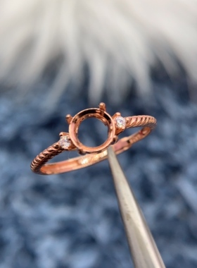 S925银戒指空托气质高级时尚百搭