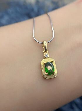 工厂S925纯银透辉石吊坠5*7mm