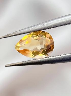 天然黄水晶裸石戒面可定制