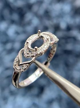 S925银戒指空托精致气质高级华丽