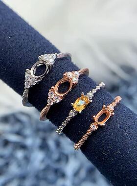 S925银托工厂戒指空托多尺寸精工