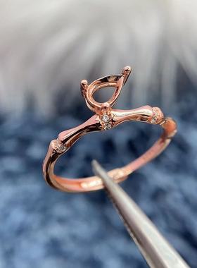 S925银戒指空托精致气质高级百搭