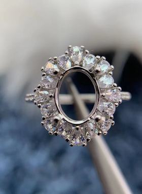 S925银戒指空托精致气质高级小众