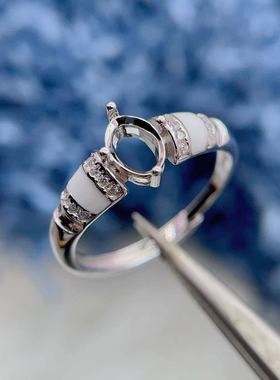 山东银托工厂S925银5*7戒指空托