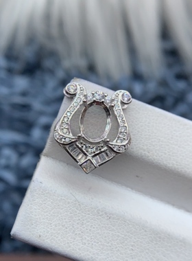 S925银吊坠空托气质轻奢时尚高级