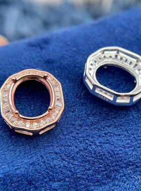 吊坠空托椭圆形8*10路路通S925银