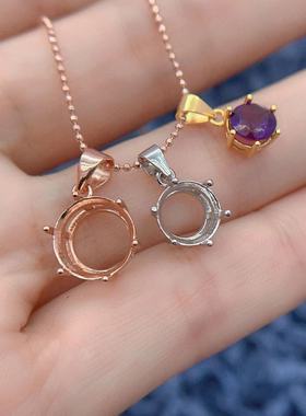 银托工厂多尺寸S925纯银吊坠空托