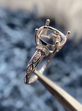 S925银戒指空托精致气质高级百搭