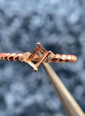 S925银戒指空托经典简单精致时尚