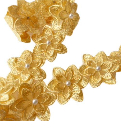 包邮欧根纱花边立体花朵DIY手工服装辅料贴花蕾丝花边衣帽布艺 - 图3