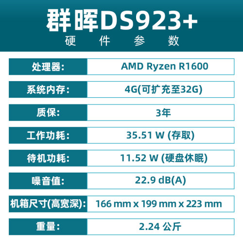 【豪礼自选】群晖DS923+nas主机家用个人私有云存储盘群辉万兆局域网络共享硬盘盒ds920企业黑转白服务器-图1