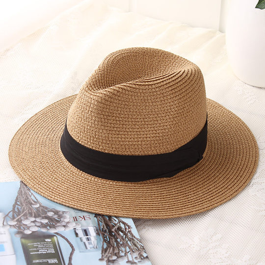 Panama jazz cowboy hat British large brim straw hat