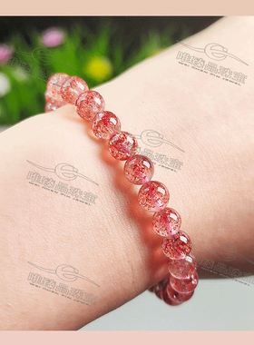 超唯珠宝天然金草莓晶手链