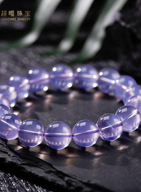超唯珍藏级冰种紫玉晶手串