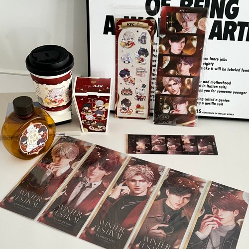 正品代购肯德基恋与深空联名周边沈星回黎深祁煜秦彻玩具镭射票 - 图1