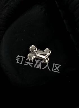 钛钢舌钉可爱小狗骨头耳骨钉