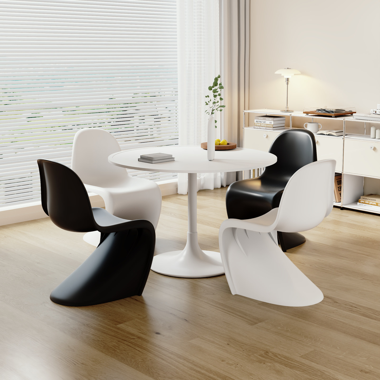 现代简约潘东椅餐椅家用潘通椅梳妆凳餐厅岛台餐桌椅靠背塑料椅子