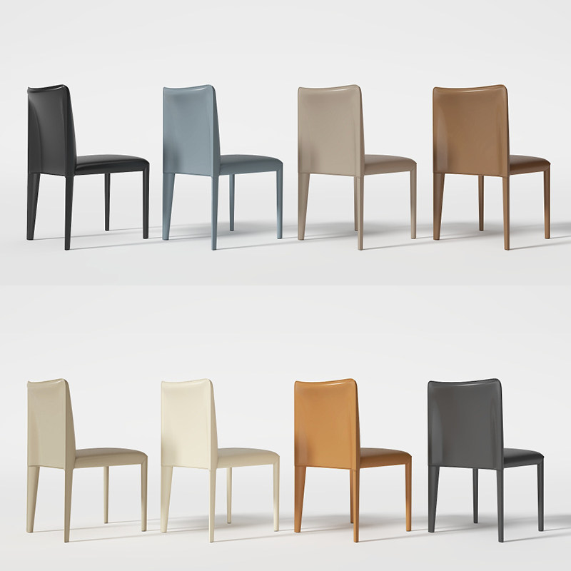 高端意式极简马鞍皮餐椅家用餐厅现代简约靠背凳子酒店设计师椅子