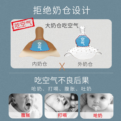 德国乳盾母乳乳头保护罩喂奶辅助神器超薄产后防咬呛哺乳期乳盾贴 - 图0
