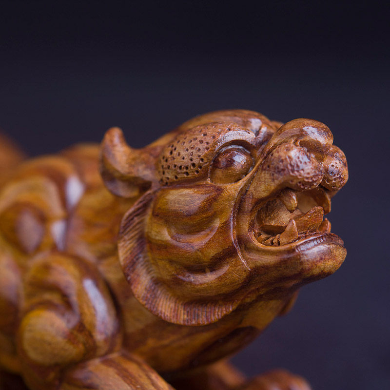 海南黄花梨老虎手把件虎皮纹老料手作男女随身虎年盘玩霸气小摆件