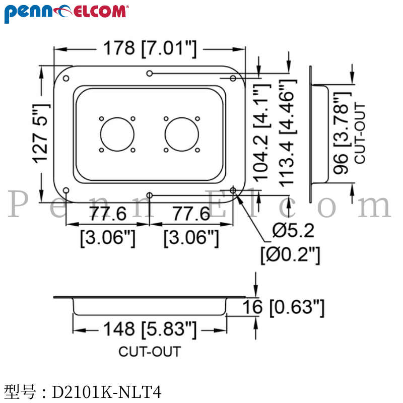 Penn Elcom黑色金属接线孔底盘底板G系列扬声器连接器接线盘D2101 - 图0