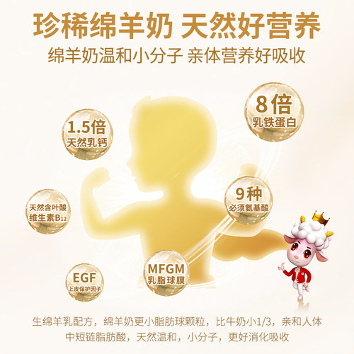 【旗舰店】百跃谱恩绵羊奶粉婴幼配方绵羊奶粉3段1-3岁6罐800g - 图1