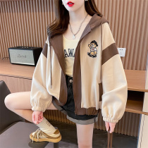 Sweatshirt Womens American Lianhood Lazy Wind 2023 New Exploits Slim Crowdloose Early Autumn Slim-in-the-Jacket Short Jacket